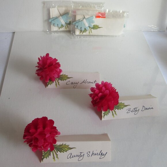 Shades of Blue Wedding Place Holders, Floral, Accent, Event, Decor, Vintage - Picture 3 of 10